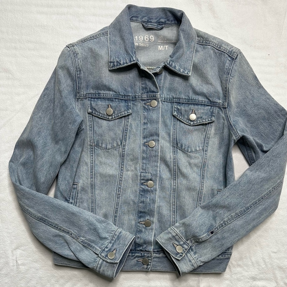 Gap 1969 Denim Jacket Medium Tall M/T Classic Blue Jean Western 100% Cotton - Picture 9 of 12